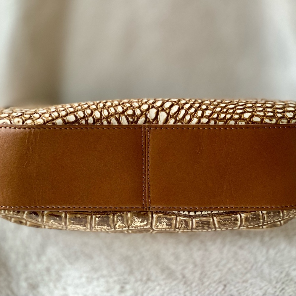 Brahmin Gold and Brown Croc-Embossed Hobo Bag and Wallet - Picture 3 of 7